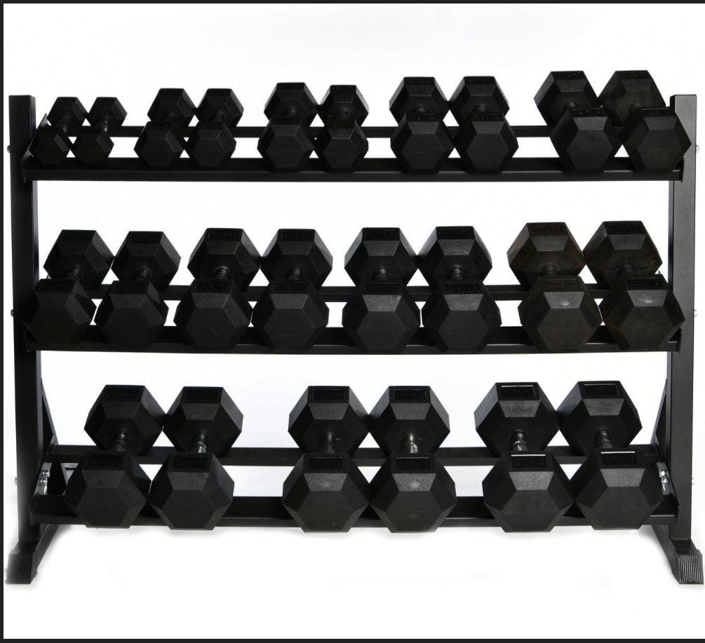 horizontal hex dumbbell storage rack