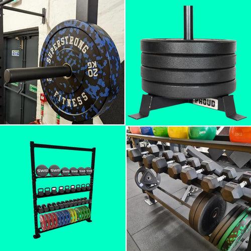 Various bumper plate storage options