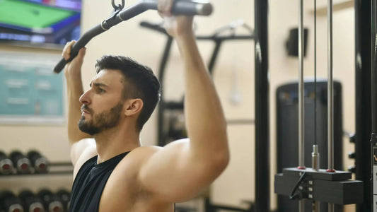 Man performing Lat pull down