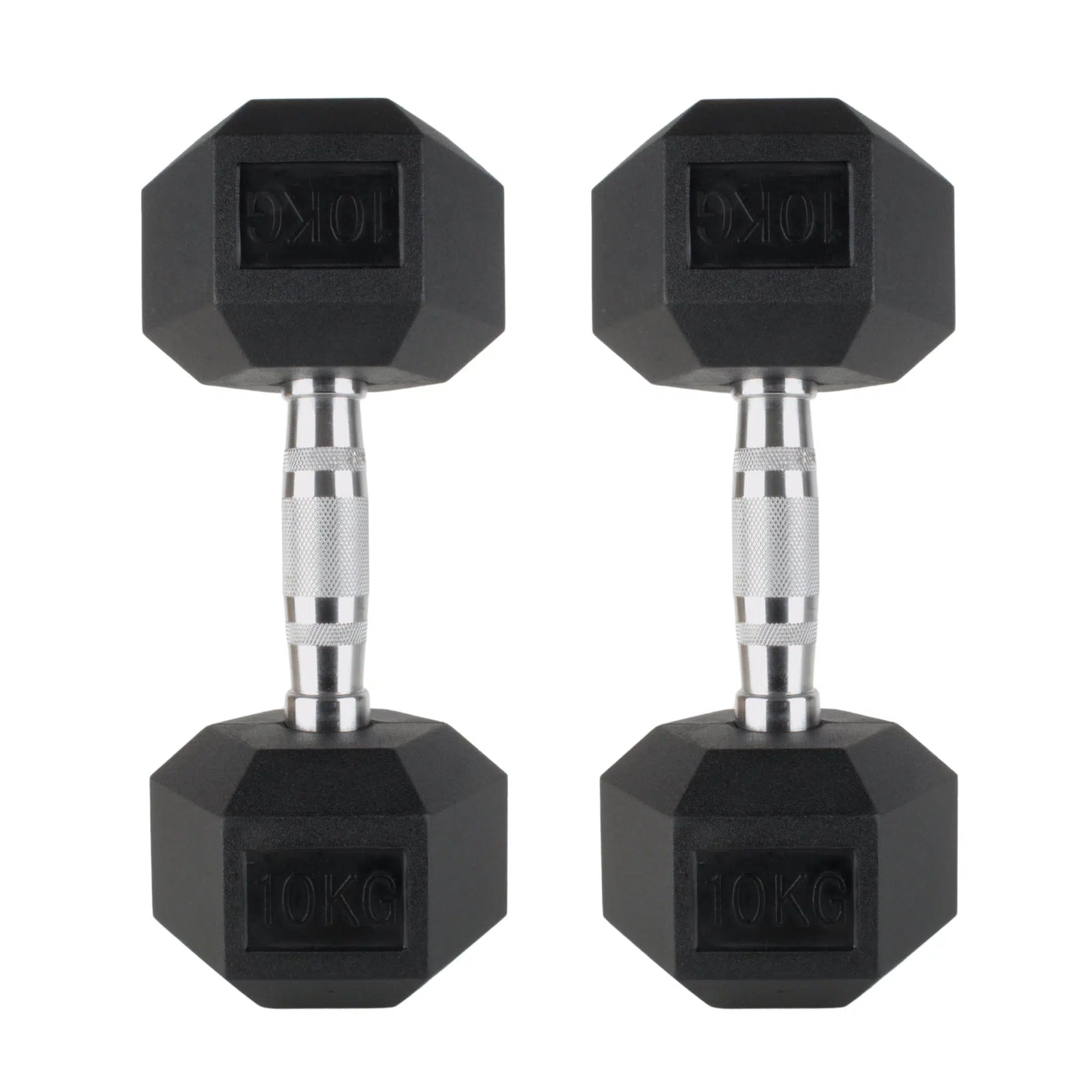 Photo of  10kg  dumbbells on white background