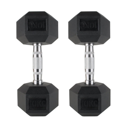 Photo of  10kg  dumbbells on white background