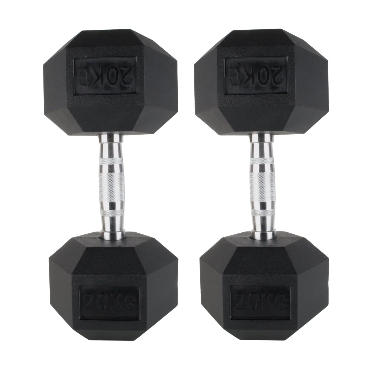 Photo of  20kg  dumbbells on white background