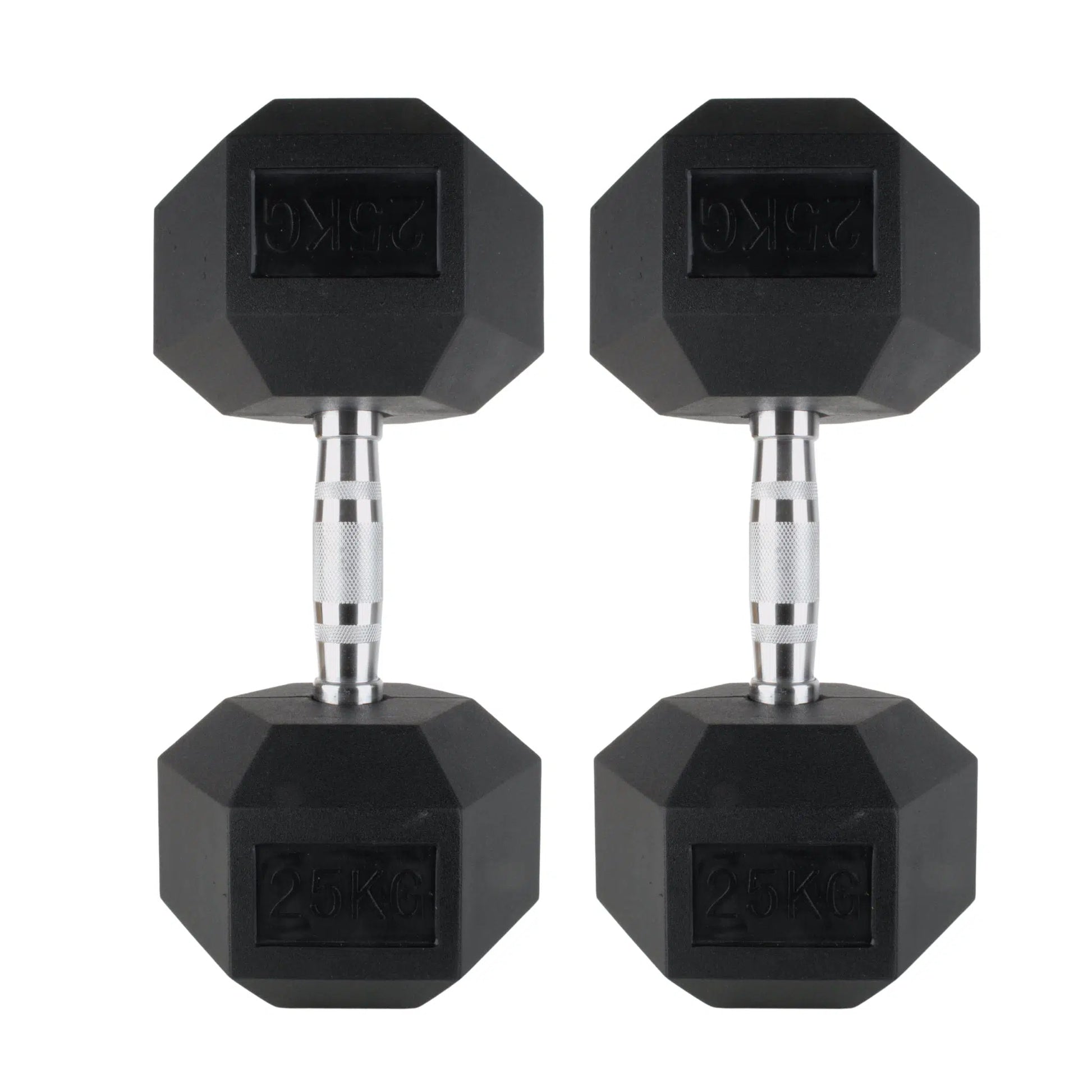 Photo of  25kg  dumbbells on white background