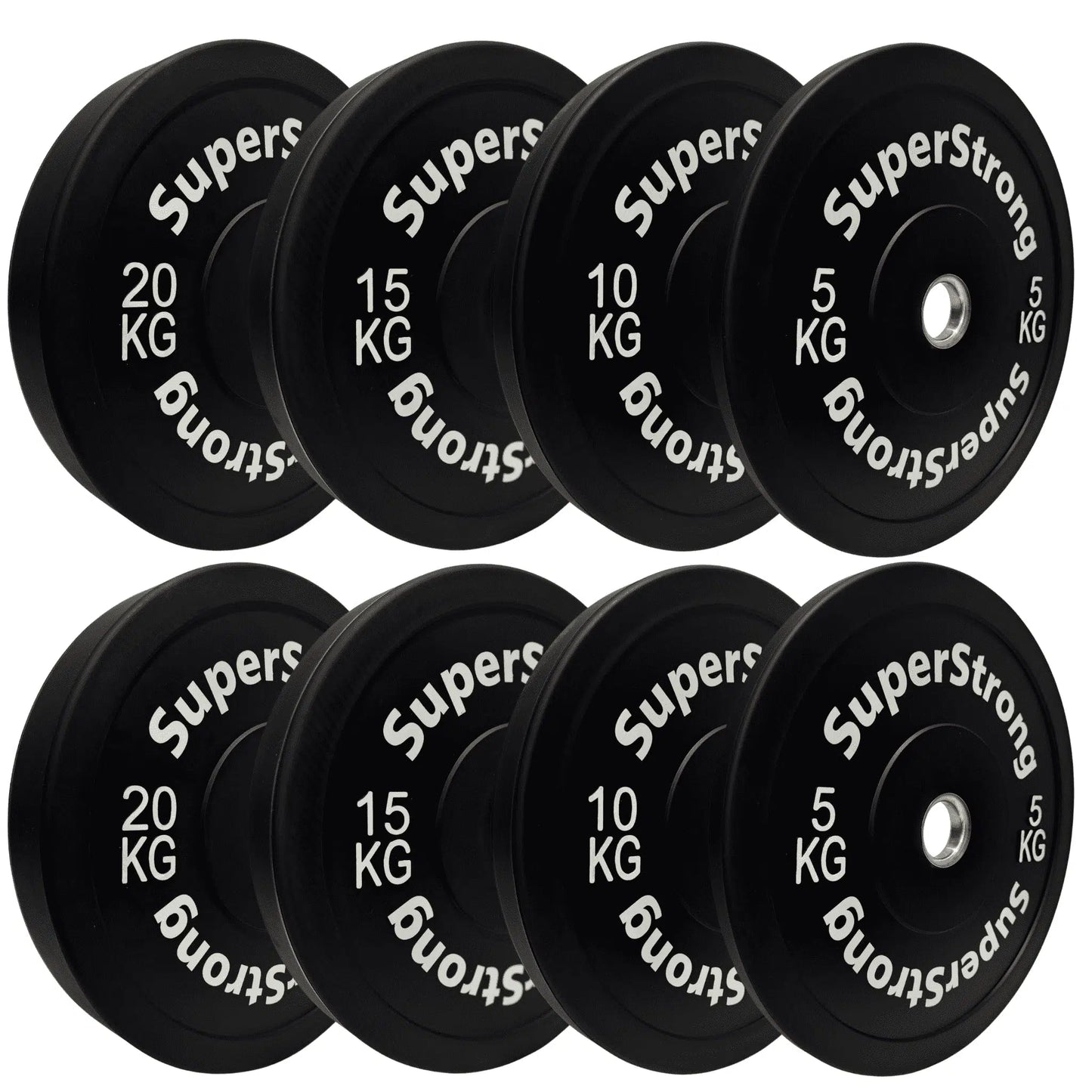 100kg set of black bumper plates