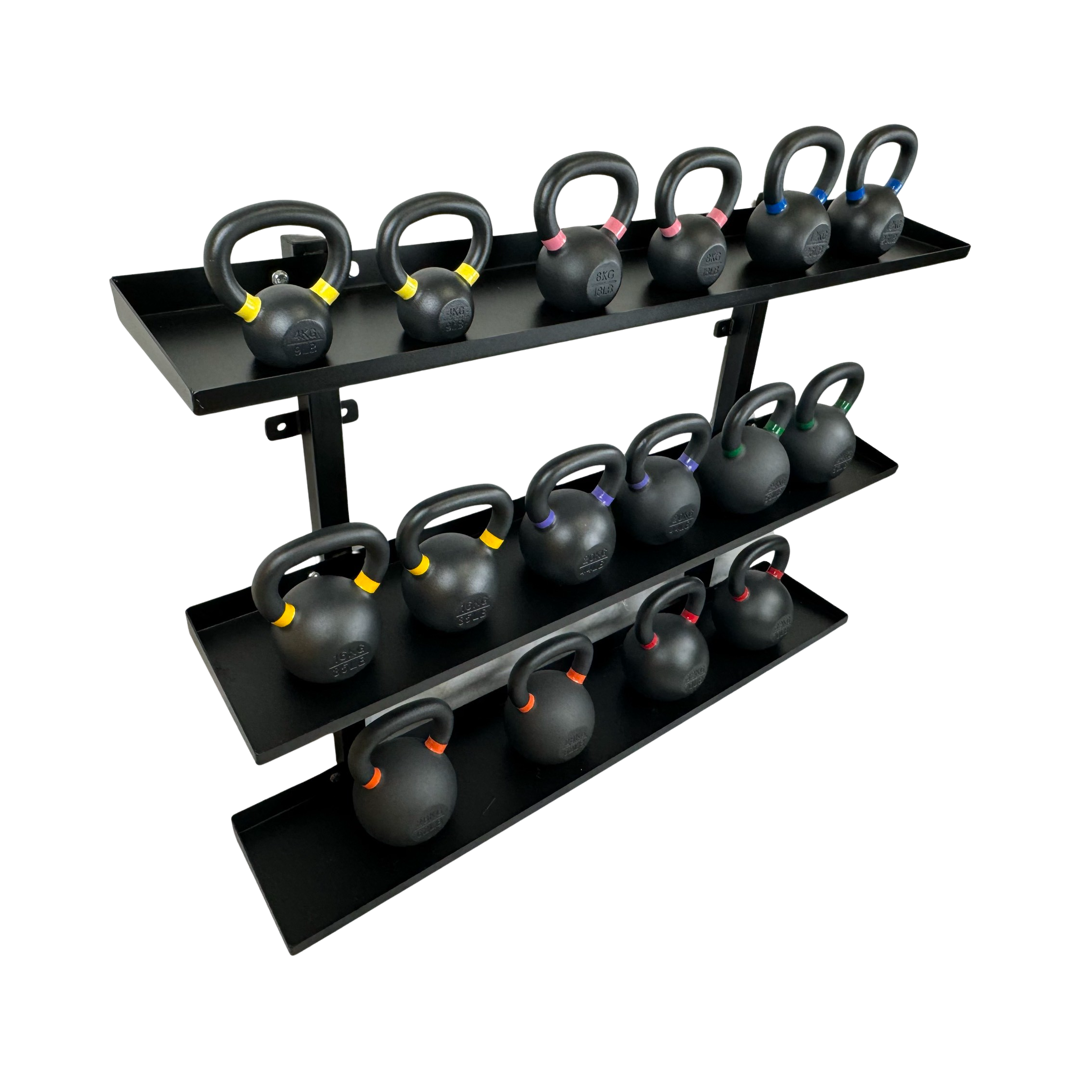 Kettlebells Set Pairs with Rack - Wall Mounted Rack