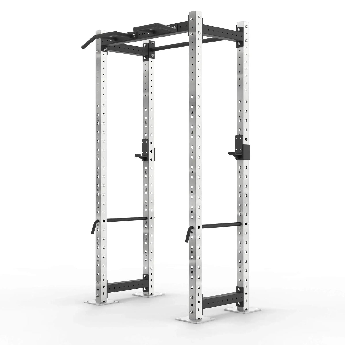 Compact power rack with multi grip pull up bar