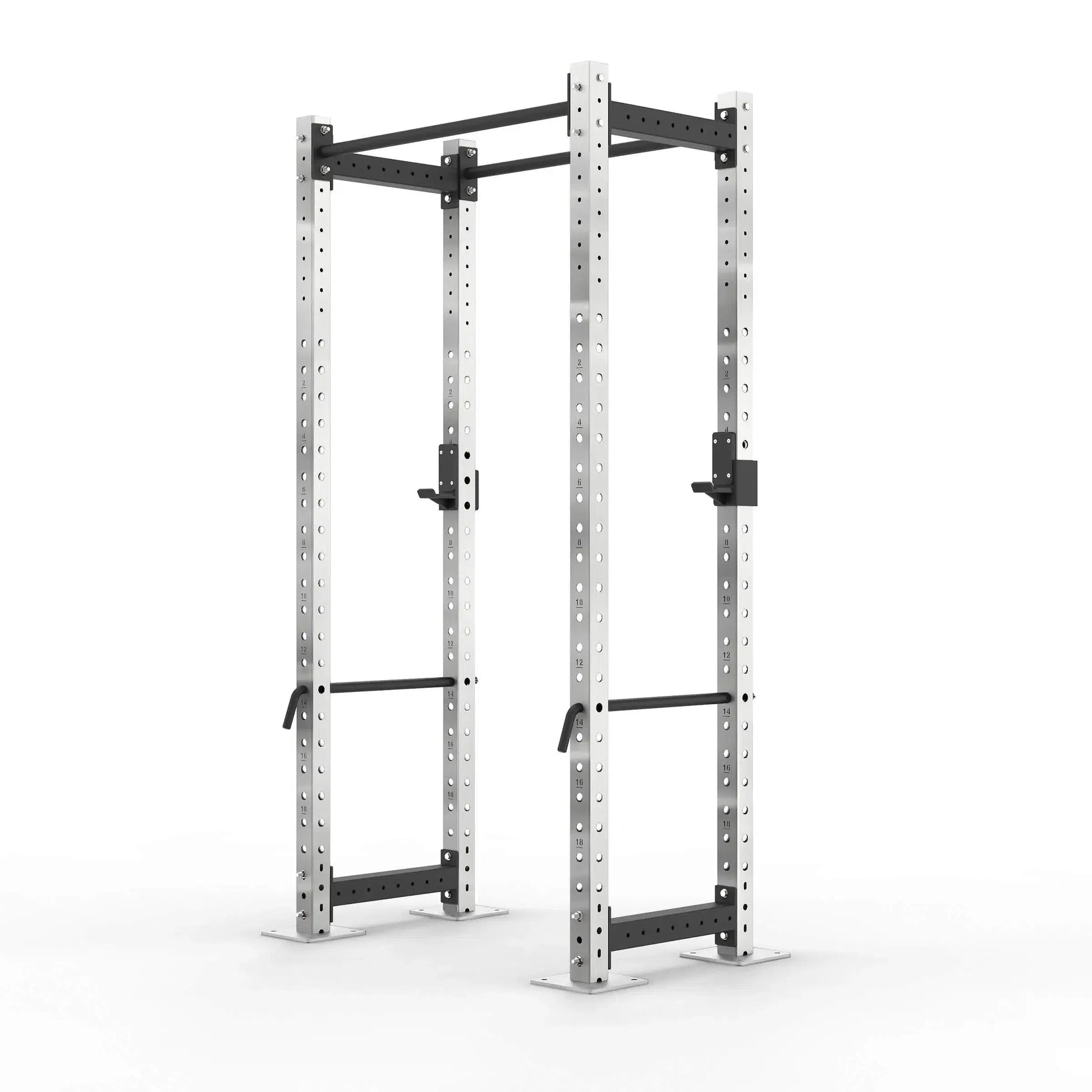 Compact power rack with straight pull up bar