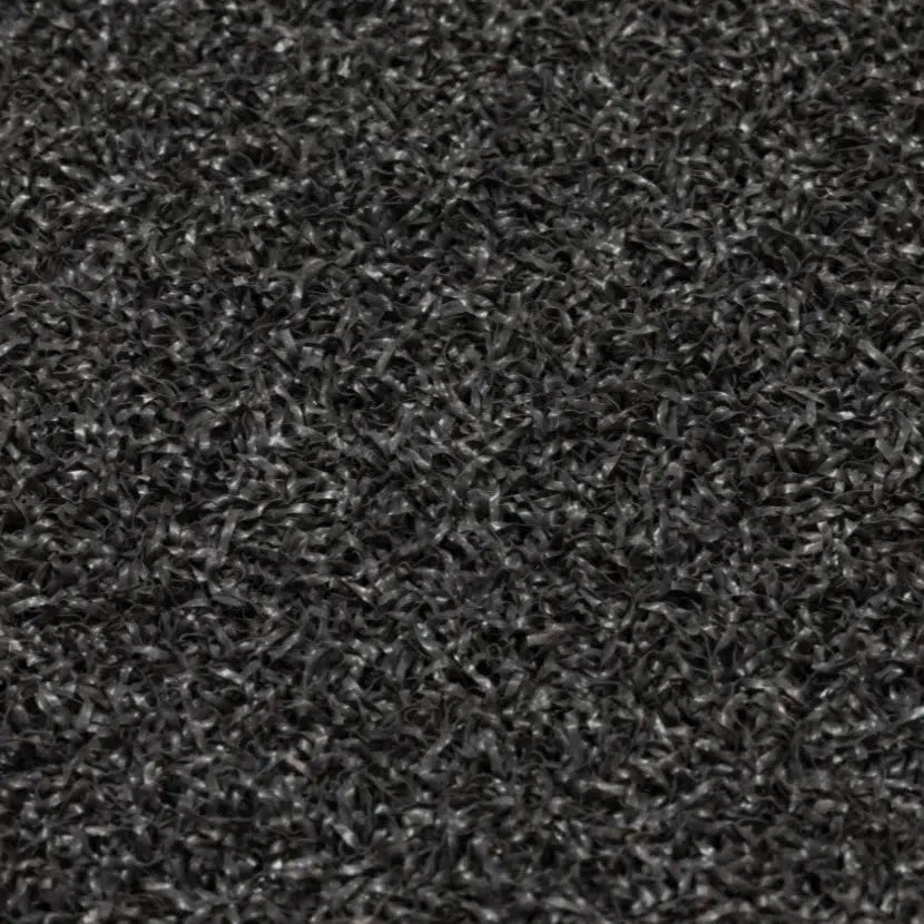 close up picture of the weave on an  anthrscite artificial sports turf