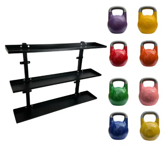 Competition kettlebell Set with Storage Rack