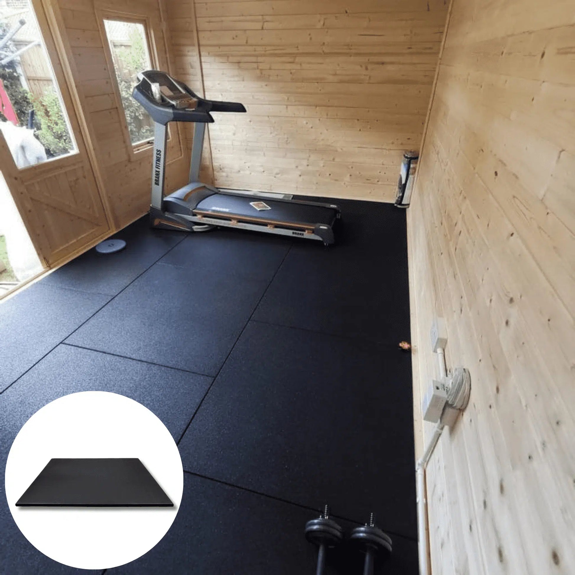 20mm gym mat in garden room