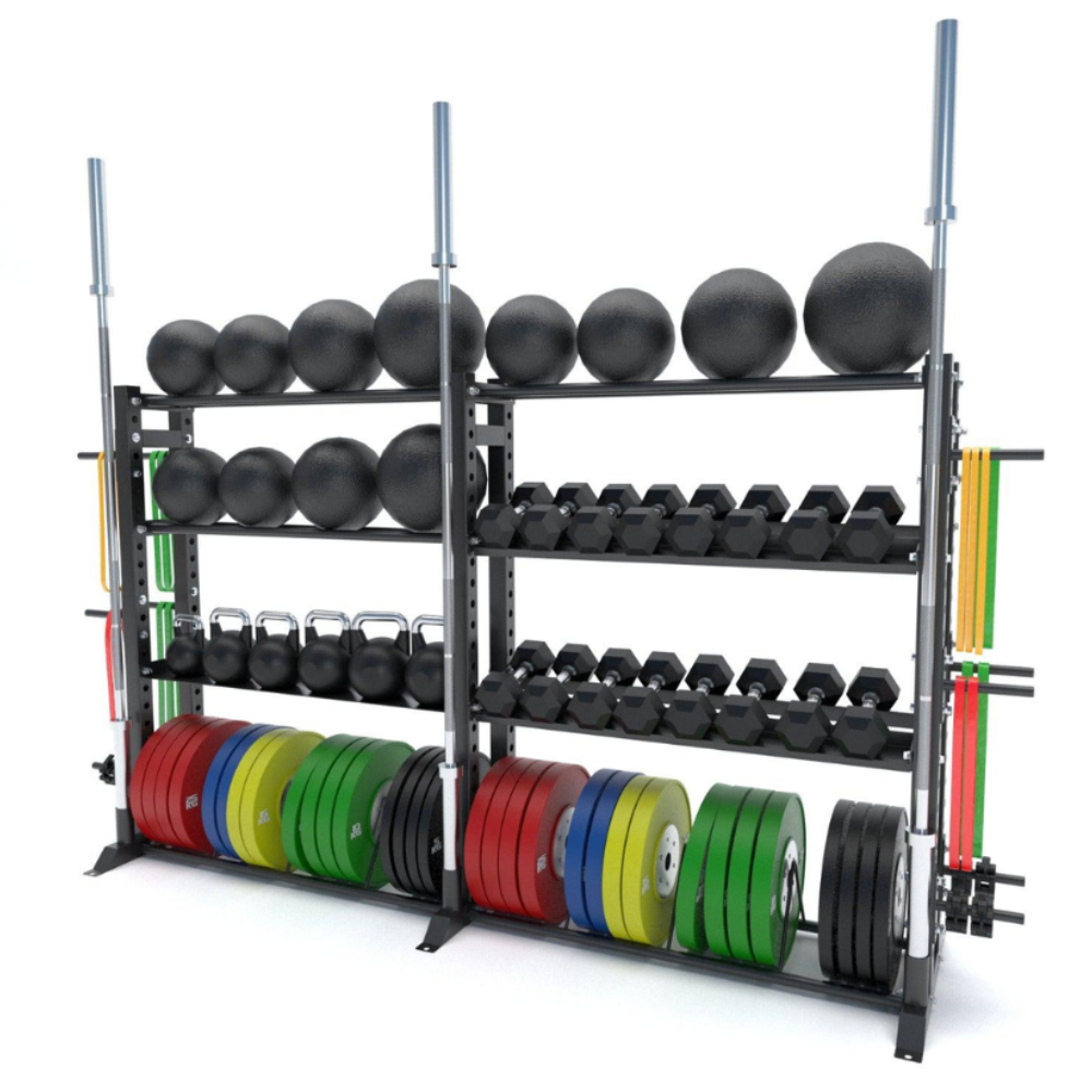 photo of large storage rack for free weights