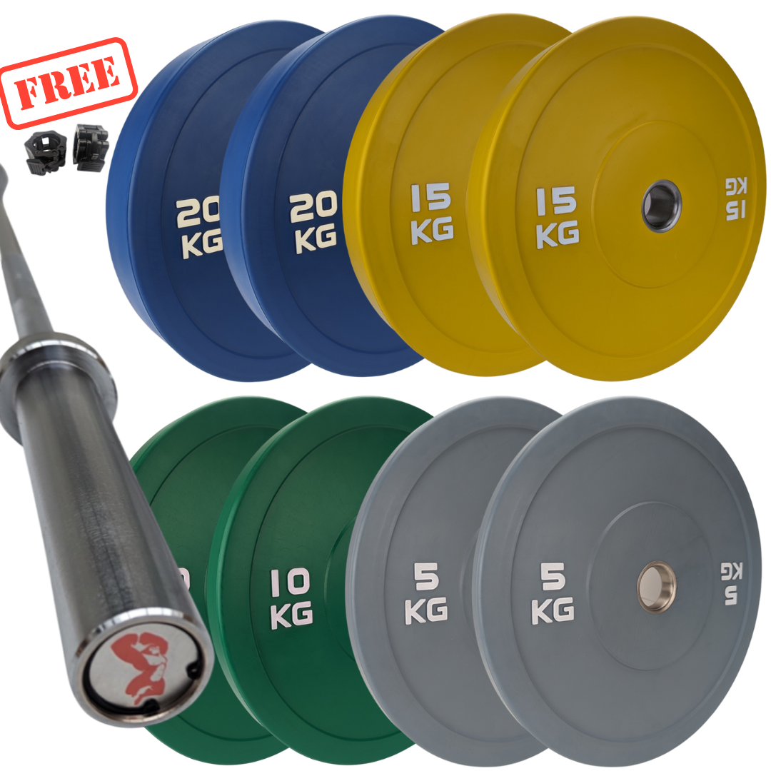 100kg Set of Coloured Bumper Plates