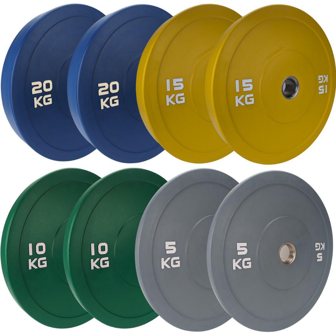 100kg Set of Coloured Bumper Plates