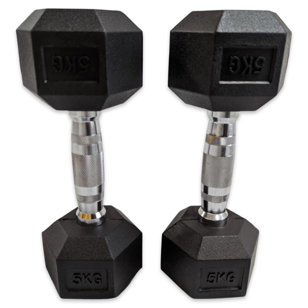 Hex Dumbbell Set and Rack 5kg - 22.5kg | 7 Pairs