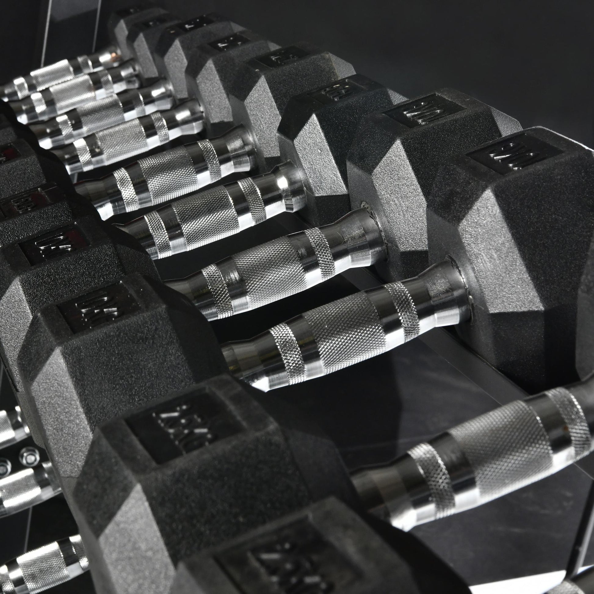 Hex Dumbell Set - 2.5kg-30kg. 12 pairs increments of 2.5kg