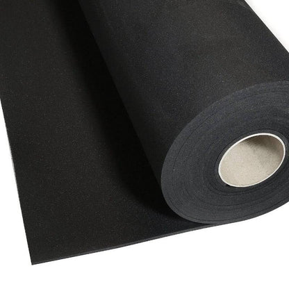 Jet Black Smooth Rubber Gym Flooring Roll