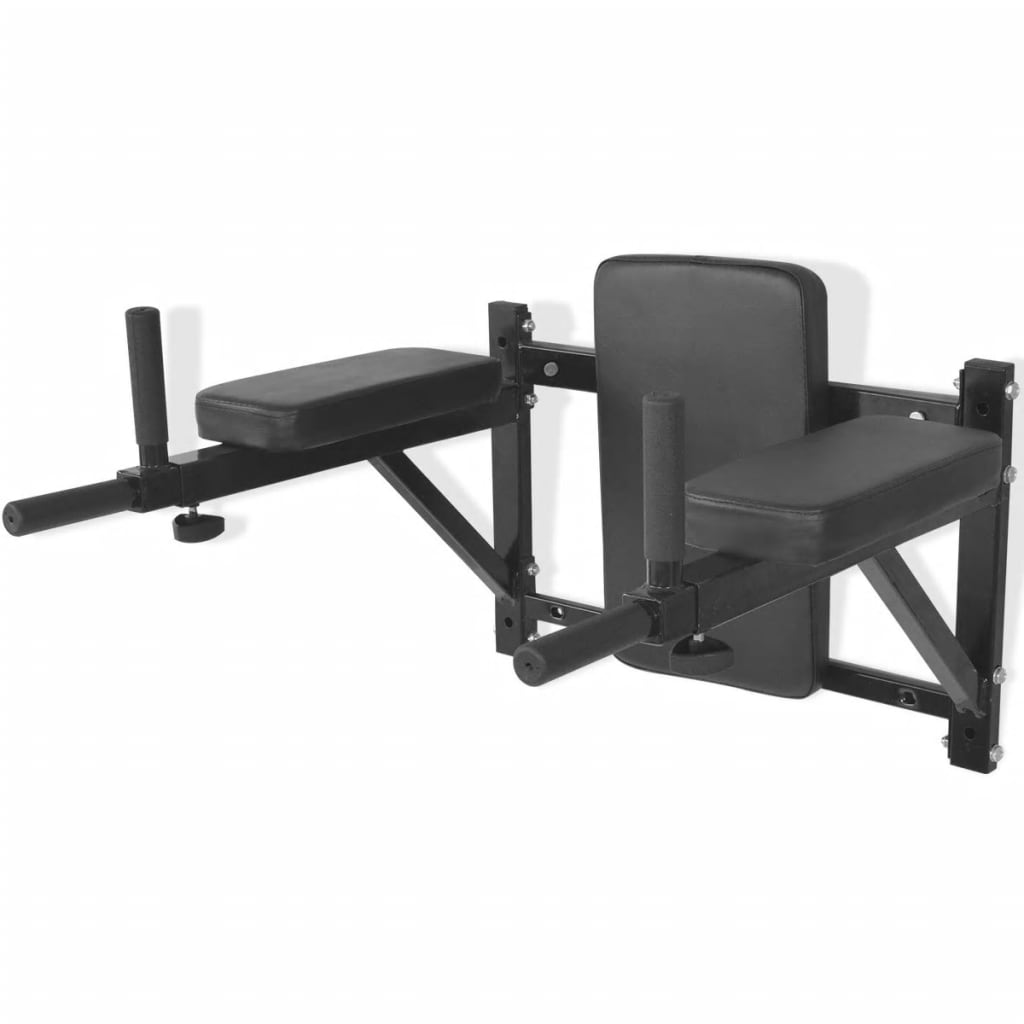 Wall-mounted Fitness Dip Station - Black