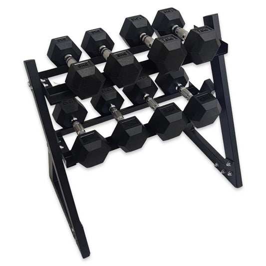 Hex Dumbbell Set with Rack - 10kg - 25kg 4 Pairs