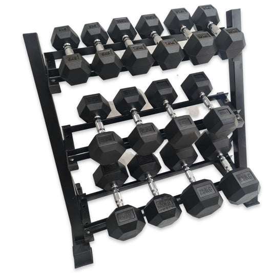 Hex Dumbbell Set and Rack 5kg - 22.5kg | 7 Pairs